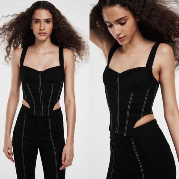NWT Black Zara Corset (M) - Picture 7 of 8
